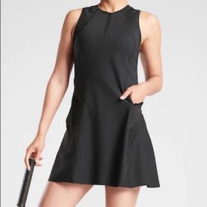 Nwot black Athleta mesh match point dress